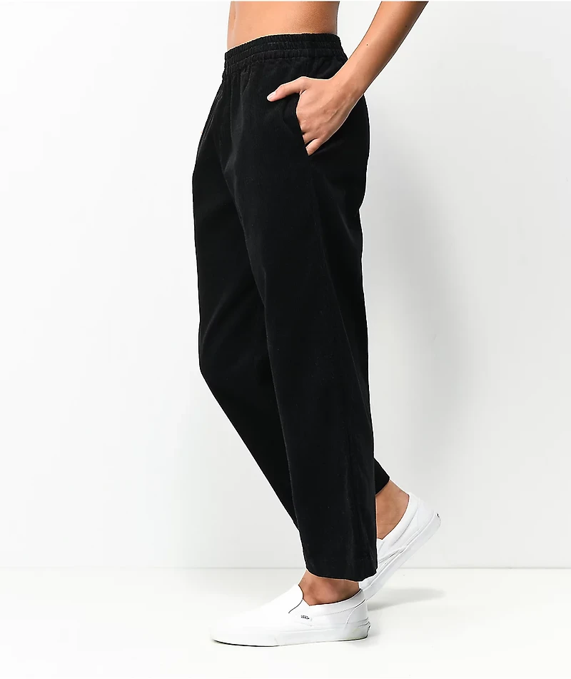 Empyre Zoey Black Elastic Waist Corduroy Pants