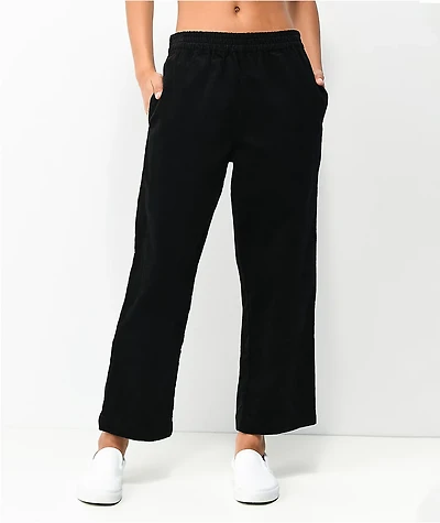 Empyre Zoey Black Elastic Waist Corduroy Pants