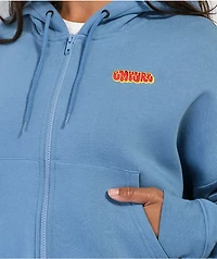 Empyre Zuri Skate Blue Crop Zip Hoodie