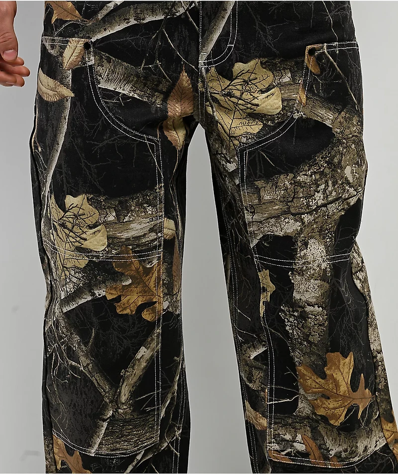 Empyre x Realtree Double Knee Black Camo Canvas Loose Fit Skate Pants