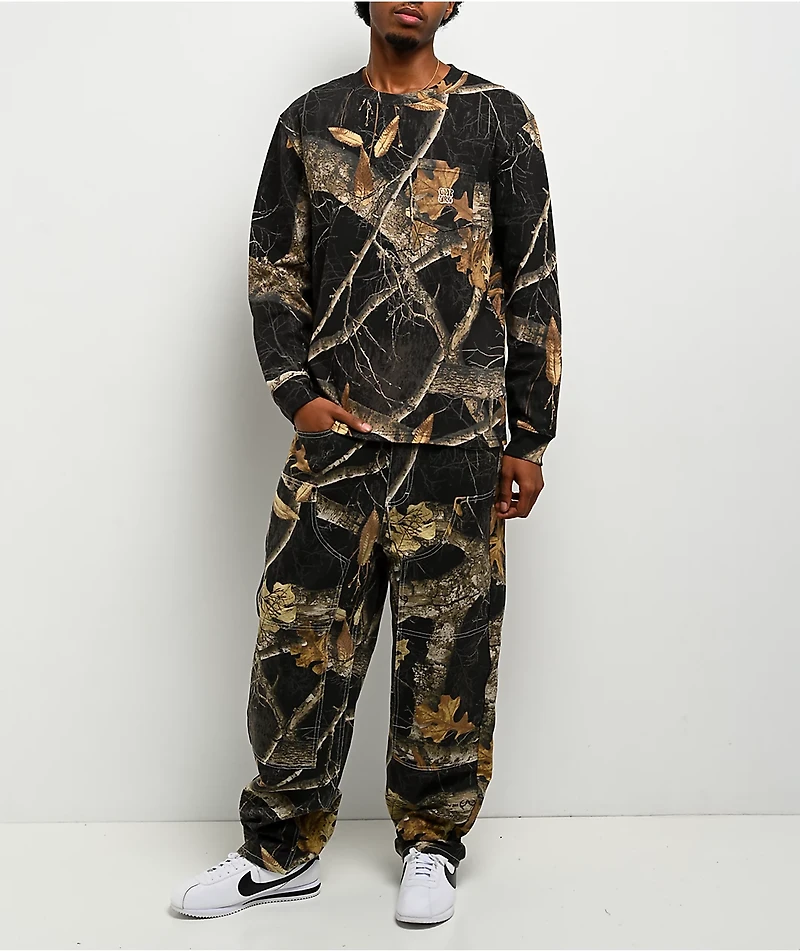 Empyre x Realtree EDGE Colors Double Knee Black Camo Canvas Loose Fit Skate Pants