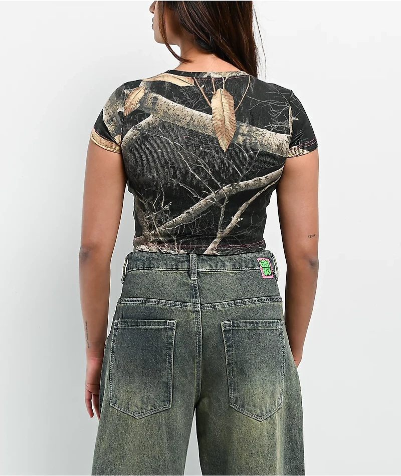 Empyre x Realtree Edge Black Camo Crop T-Shirt