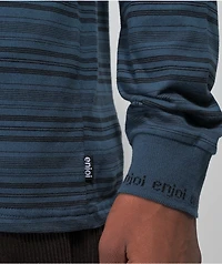 Enjoi Quimby Blue & Black Striped Long Sleeve Polo Shirt