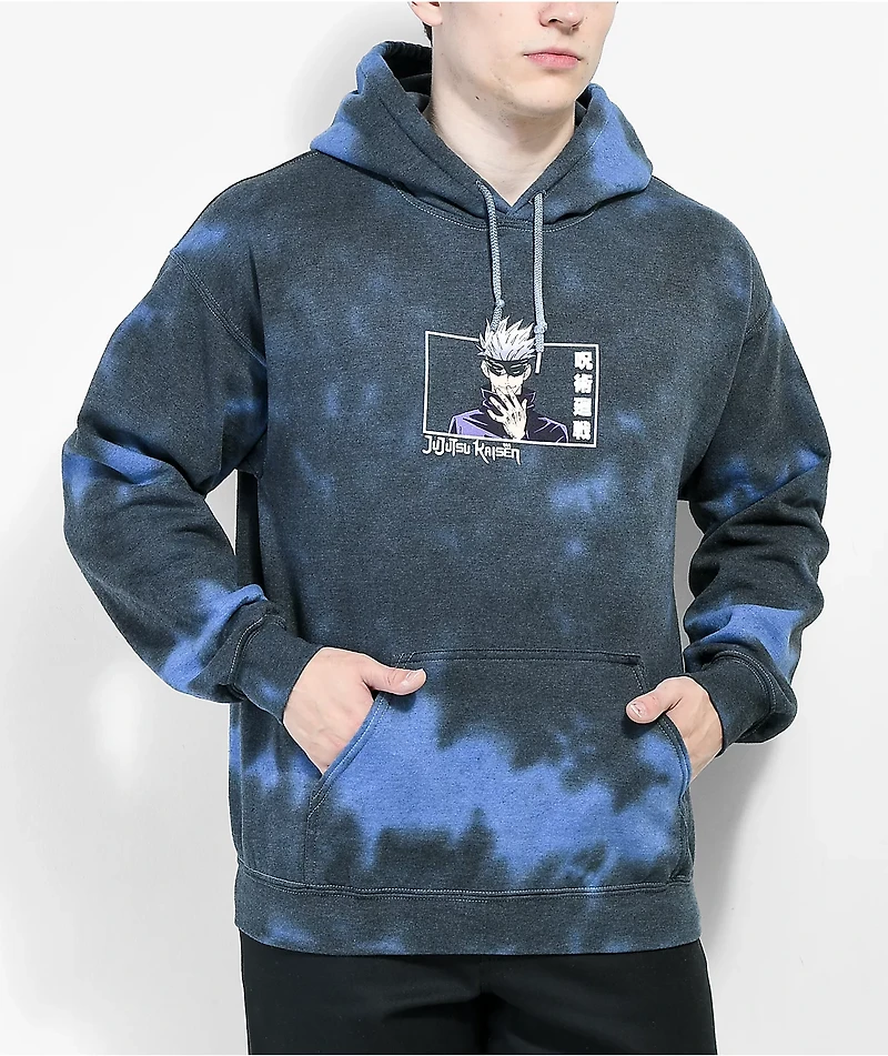 Episode x Jujutsu Kaisen Laughing Gojo Black & Blue Tie Dye Hoodie