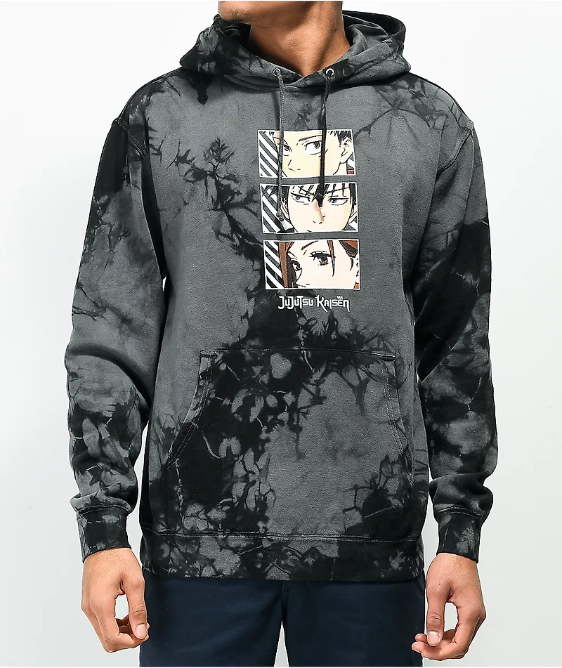 Episode x Jujutsu Kaisen Stacked Black Tie Dye Hoodie