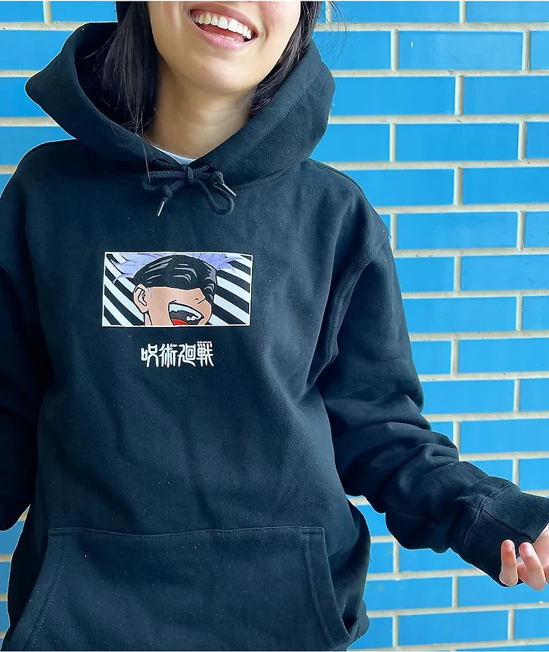 Episode x Jujutsu Kaisen Standing Gojo Black Hoodie