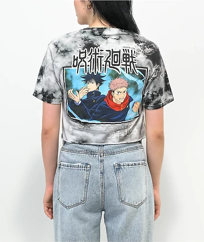 Episode x Jujutsu Kaisen Yuji & Megumi Black Tie Dye Crop T-Shirt