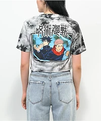 Episode x Jujutsu Kaisen Yuji & Megumi Black Tie Dye Crop T-Shirt
