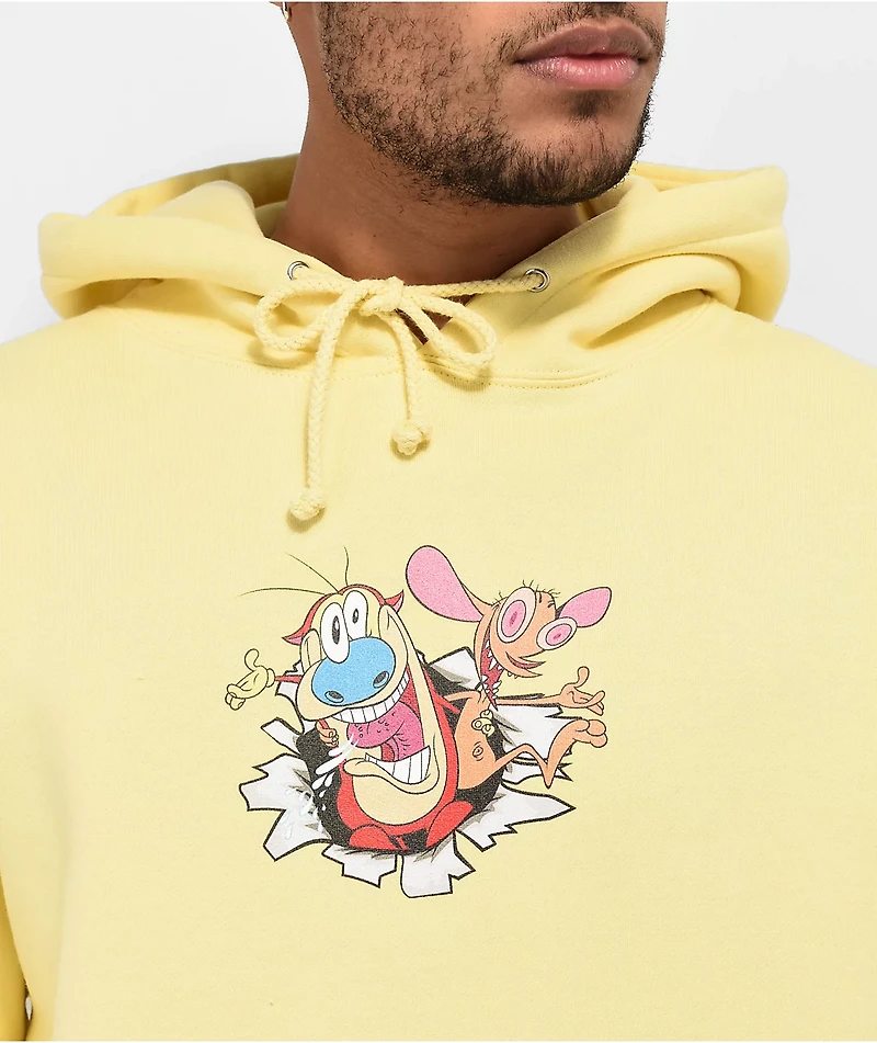 Episode x Ren & Stimpy Happy Joy Yellow Hoodie