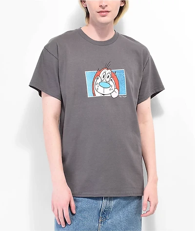 Episode x Ren & Stimpy Head Charcoal T-Shirt
