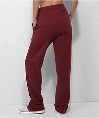 Ervine Maroon Side Slit Sweatpants