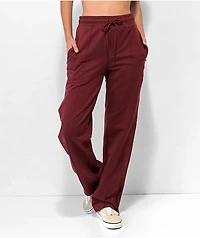 Ervine Maroon Side Slit Sweatpants