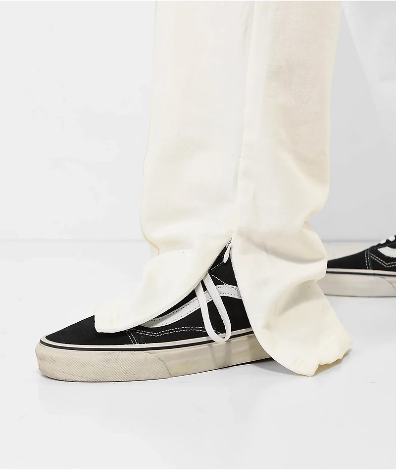 Ervine White Side Slit Sweatpants