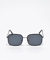 Etched Lens Square Black Sunglasses