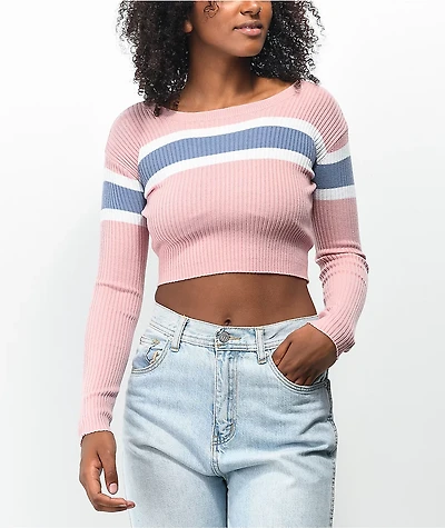 Ethos Mauve Crop Sweater
