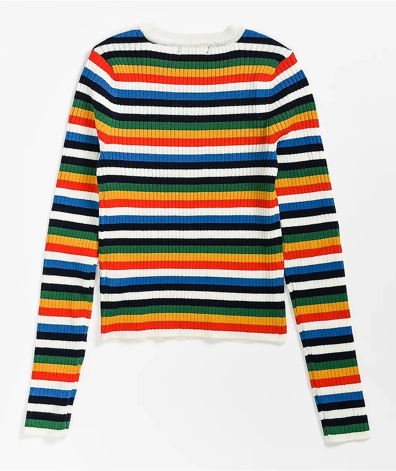 Ethos Skimmer Multi Stripe Crewneck Sweater