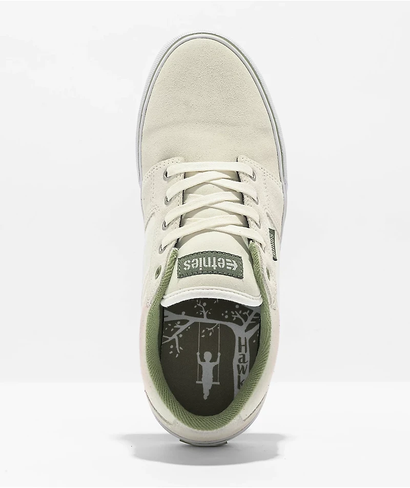 Etnies Barge LS White & Green Skate Shoes