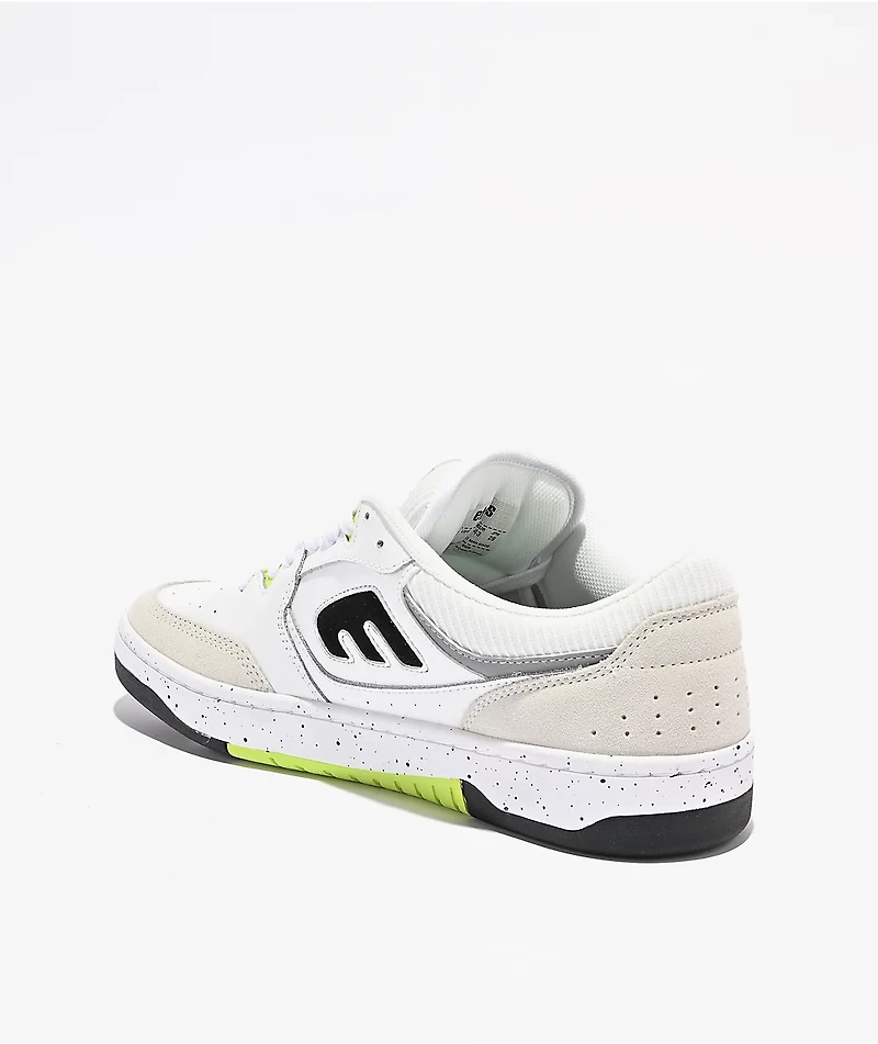 Etnies Loot White, Black & Green Skate Shoes