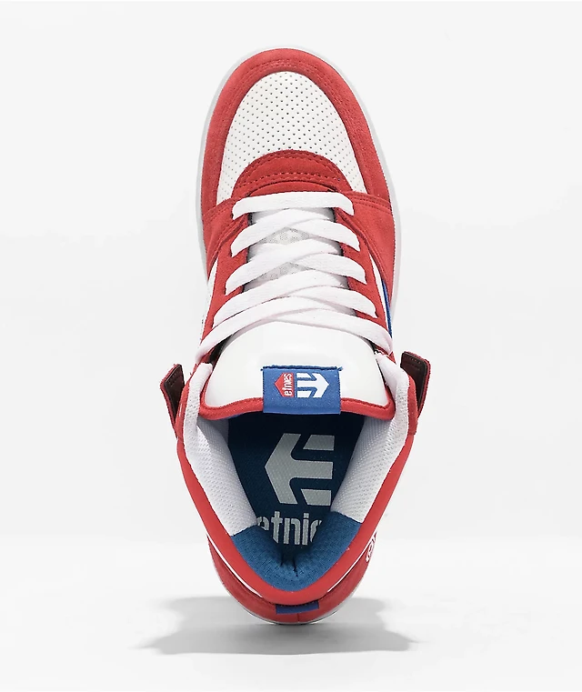 Etnies MC Rap Hi Red, White Blue Skate Shoes at Hamilton Place