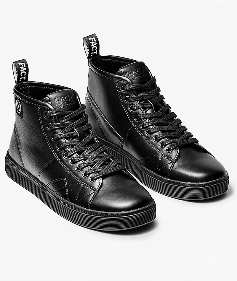 FACT. CNTRL Monkey Black Leather Skate Shoes