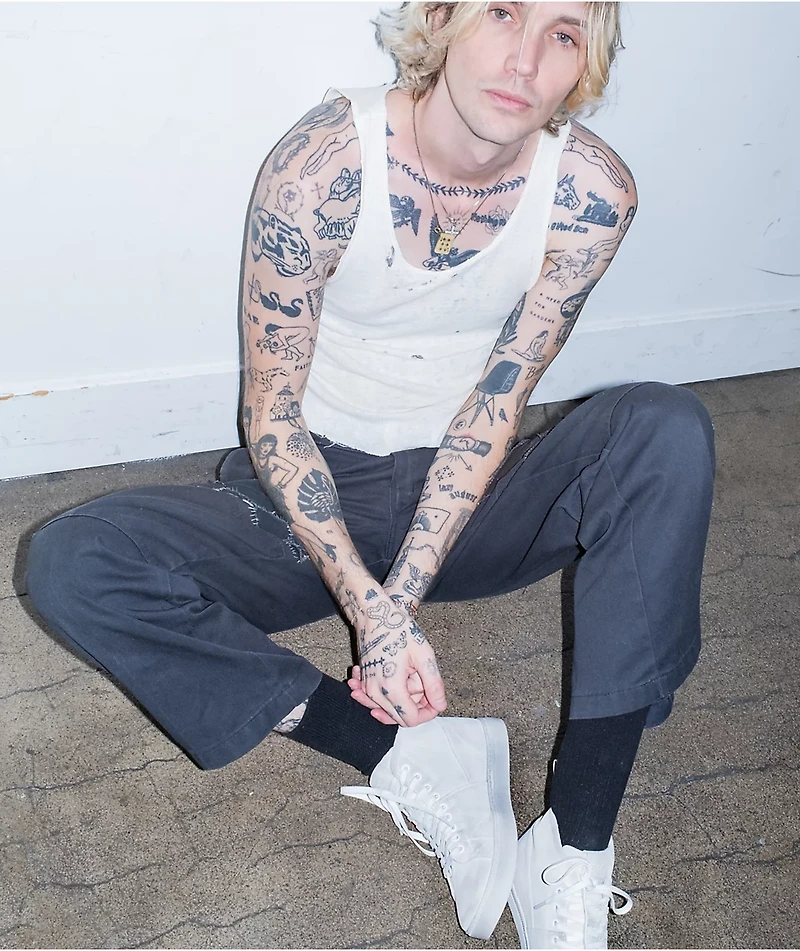 FACT. CNTRL Monkey Dirty White Suede Skate Shoes