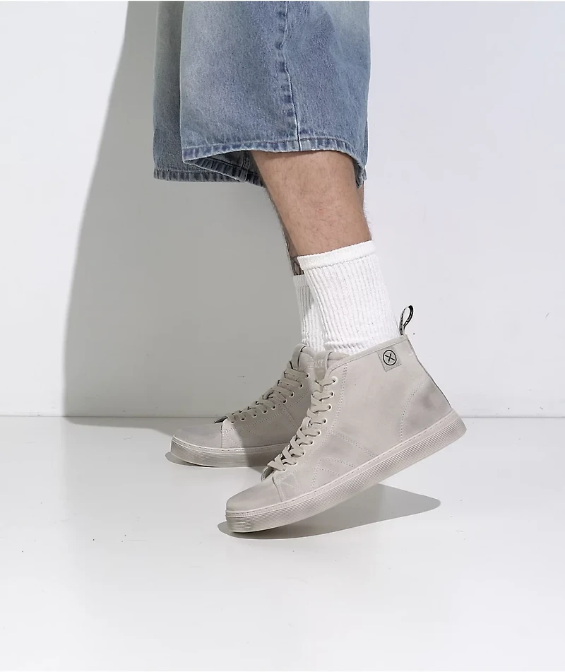 FACT. CNTRL Monkey Dirty White Suede Skate Shoes