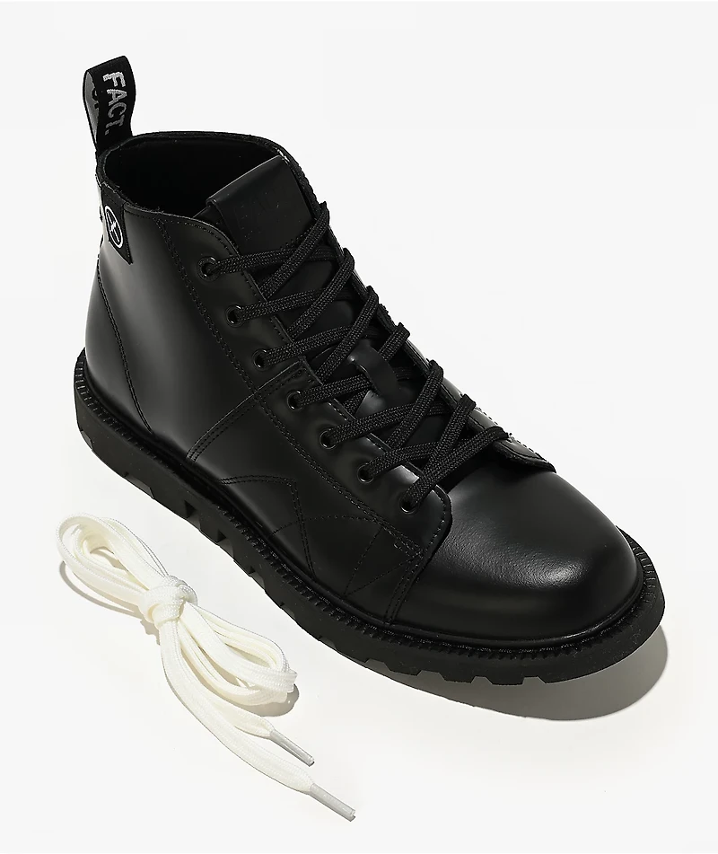FACT. Monkey Black Leather Boots