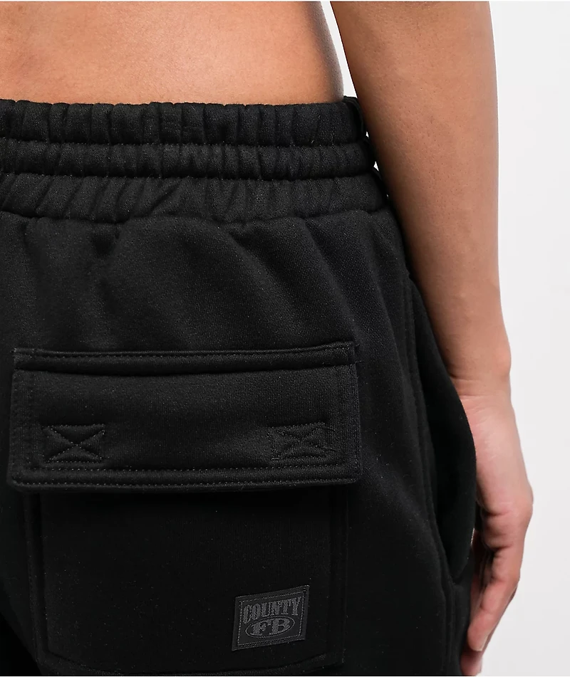 FB County Black Cargo Sweatpants