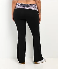 FB County Black Fold Over Flare Leggings