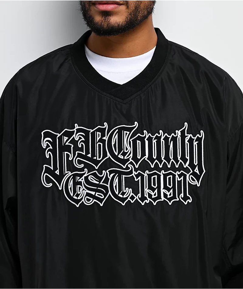 FB County Black Pullover Windbreaker