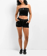 FB County Black Velour Track Shorts