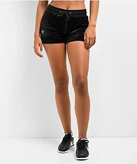 FB County Black Velour Track Shorts