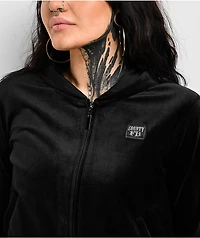 FB County Black Velour Zip Hoodie