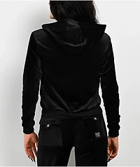 FB County Black Velour Zip Hoodie