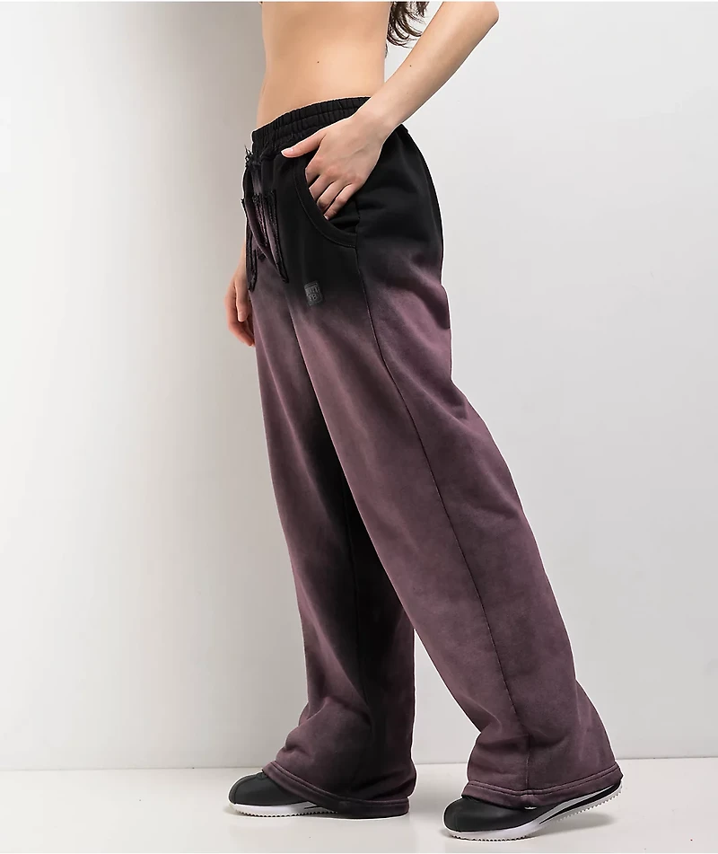 FB County Bleach Dye Black & Pink Sweatpants