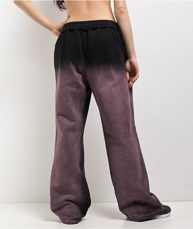 FB County Bleach Dye Black & Pink Sweatpants