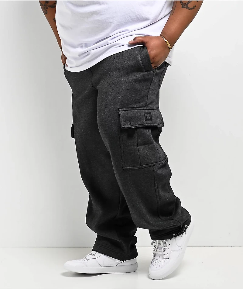 FB County Charcoal Heavyweight Baggy Cargo Sweatpants