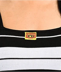 FB County Charlie Brown Black & White Striped Bodycon Dress