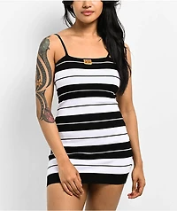 FB County Charlie Brown Black & White Striped Bodycon Dress