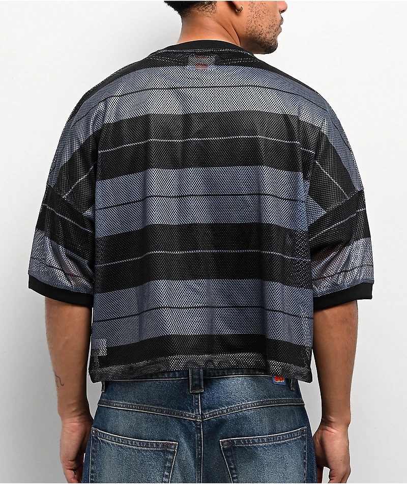 FB County Charlie Brown Black Boxy Crop Football Jersey