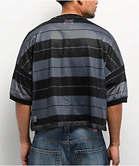 FB County Charlie Brown Black Boxy Crop Football Jersey