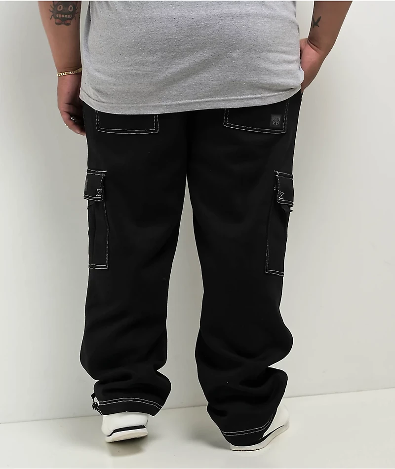 FB County Contrast Black Cargo Sweatpants