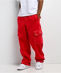 FB County Contrast Red Cargo Sweatpants