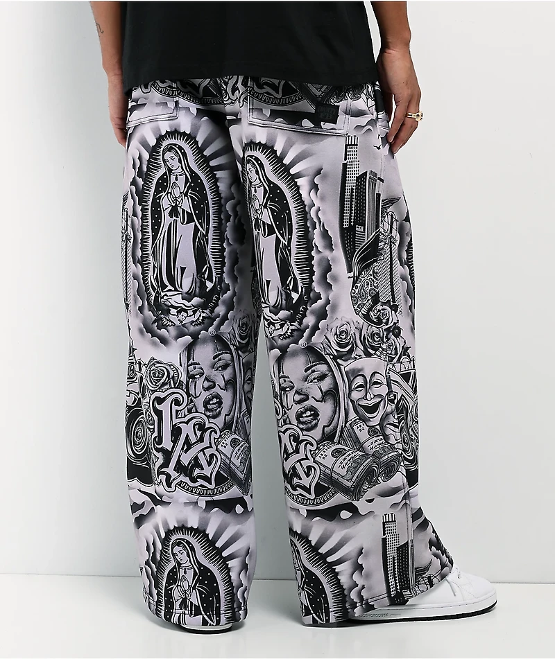 FB County Graffiti Grey Heavyweight Baggy Sweatpants