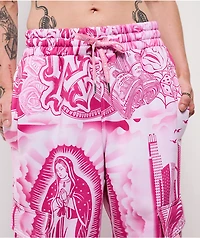 FB County Graffiti Pink Cargo Sweatpants