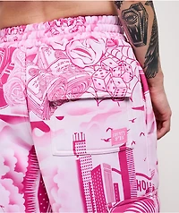 FB County Graffiti Pink Cargo Sweatpants