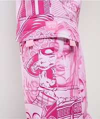 FB County Graffiti Pink Cargo Sweatpants