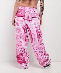 FB County Graffiti Pink Cargo Sweatpants