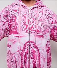 FB County Graffiti Pink Zip Hoodie