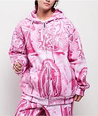 FB County Graffiti Pink Zip Hoodie